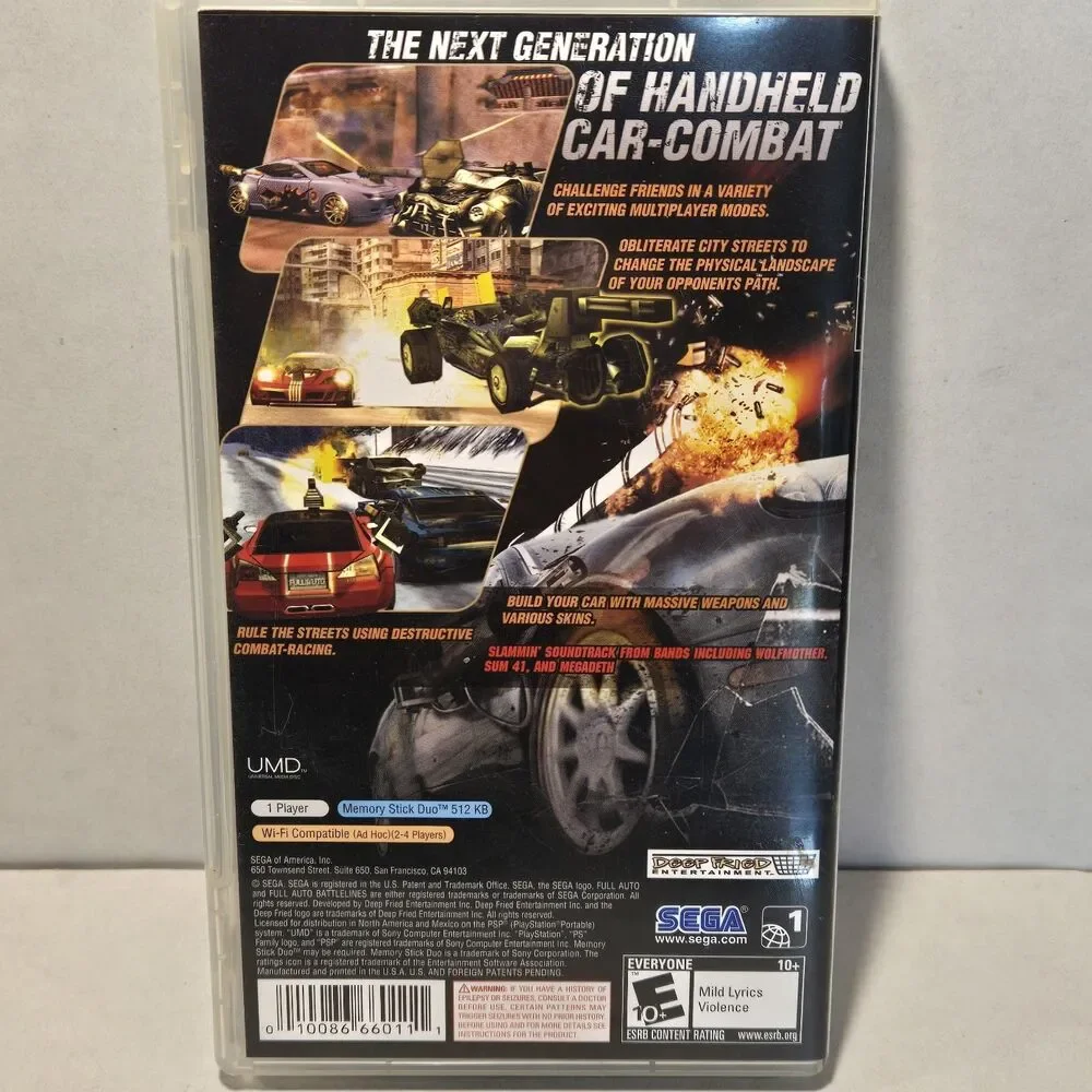 Full Auto 2: Battlelines (Sony PSP, 2007) - Combat Racing - Sega - Authentic
